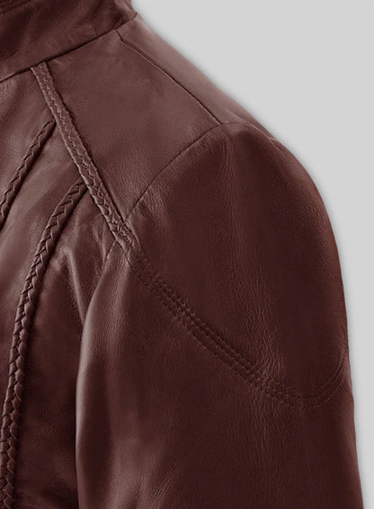 Soft Maroon Wax Clova Leather Jacket