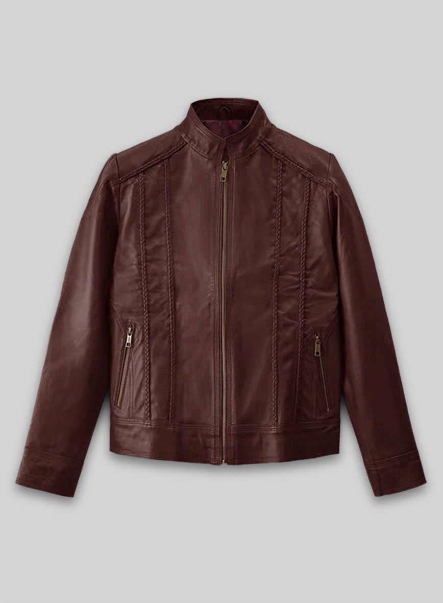 Soft Maroon Wax Clova Leather Jacket