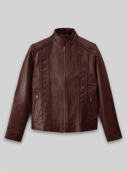 Soft Maroon Wax Clova Leather Jacket