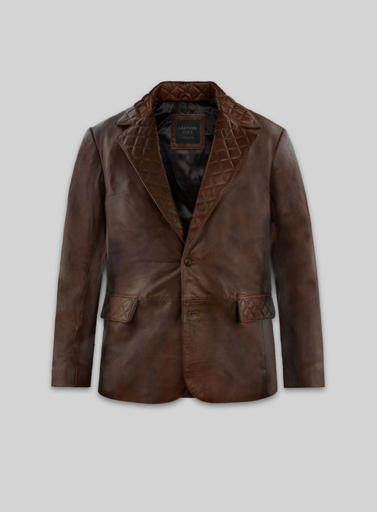 Spanish Brown Harper Leather Blazer