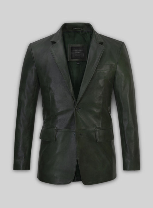 Spanish Green Leather Blazer -38 Regular
