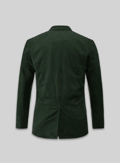 Timber Green Suede Leather Blazer