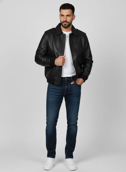 A2 Flight Bomber Leather Jacket
