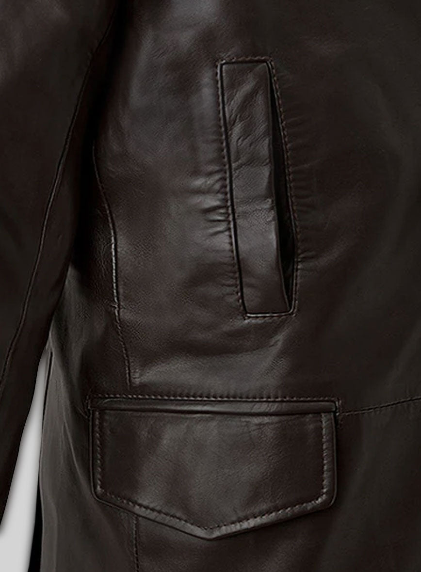 Aaron Eckhart Love Happens Leather Trench Coat