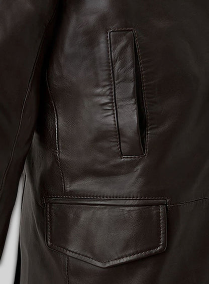 Aaron Eckhart Love Happens Leather Trench Coat