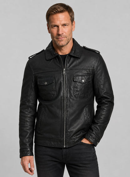 Aaron Eckhart Leather Jacket #1