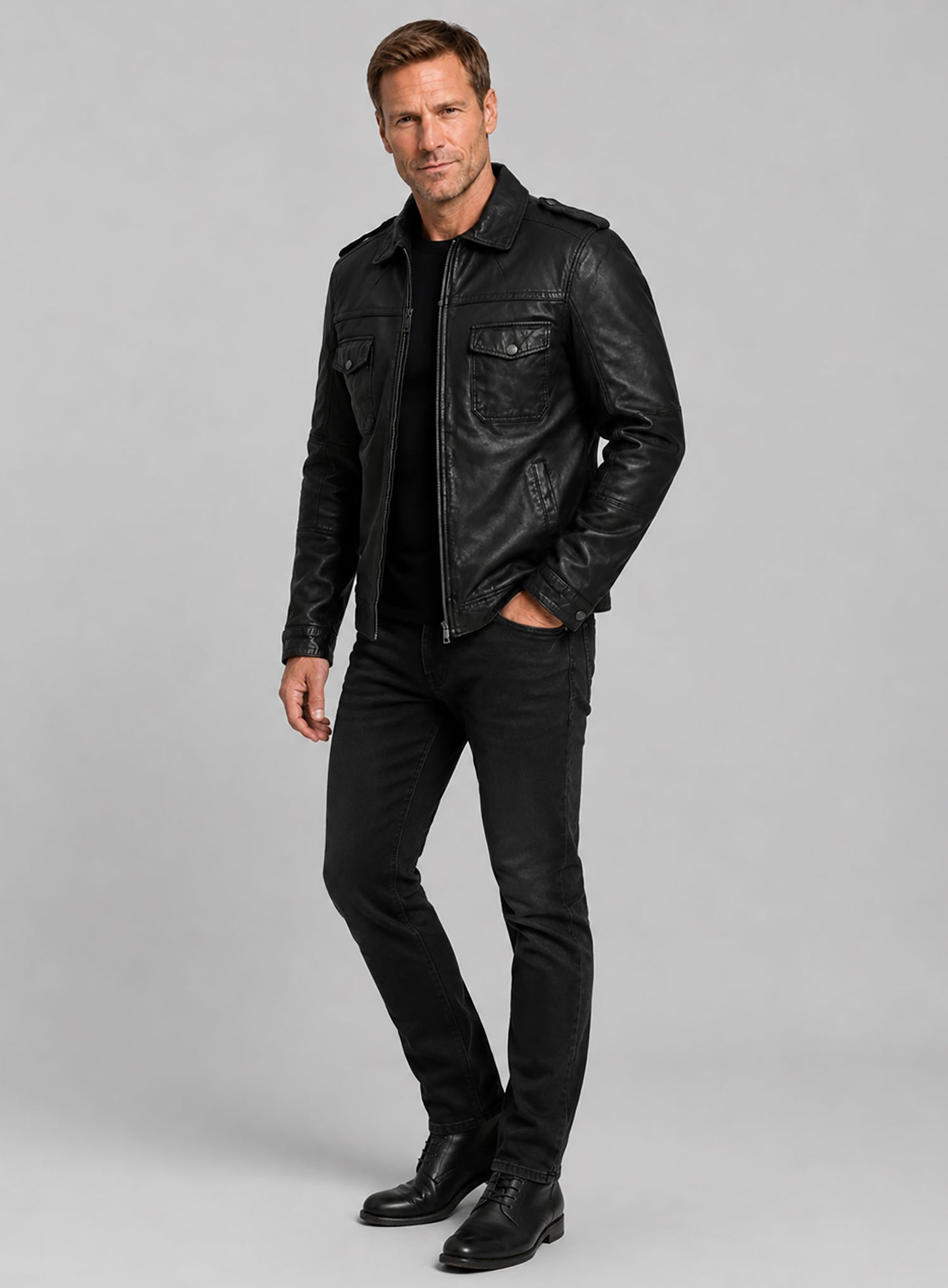Aaron Eckhart Leather Jacket #1