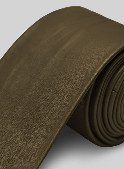 Absolute Dark Green Lambskin Leather Tie