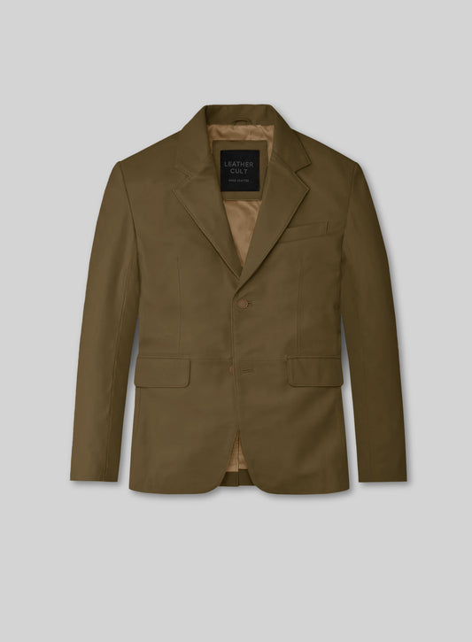 Absolute Dark Green leather Blazer