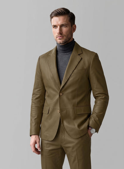 Absolute Dark Green leather Suit
