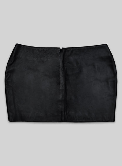 Adjustable Slit Leather Skirt -XL
