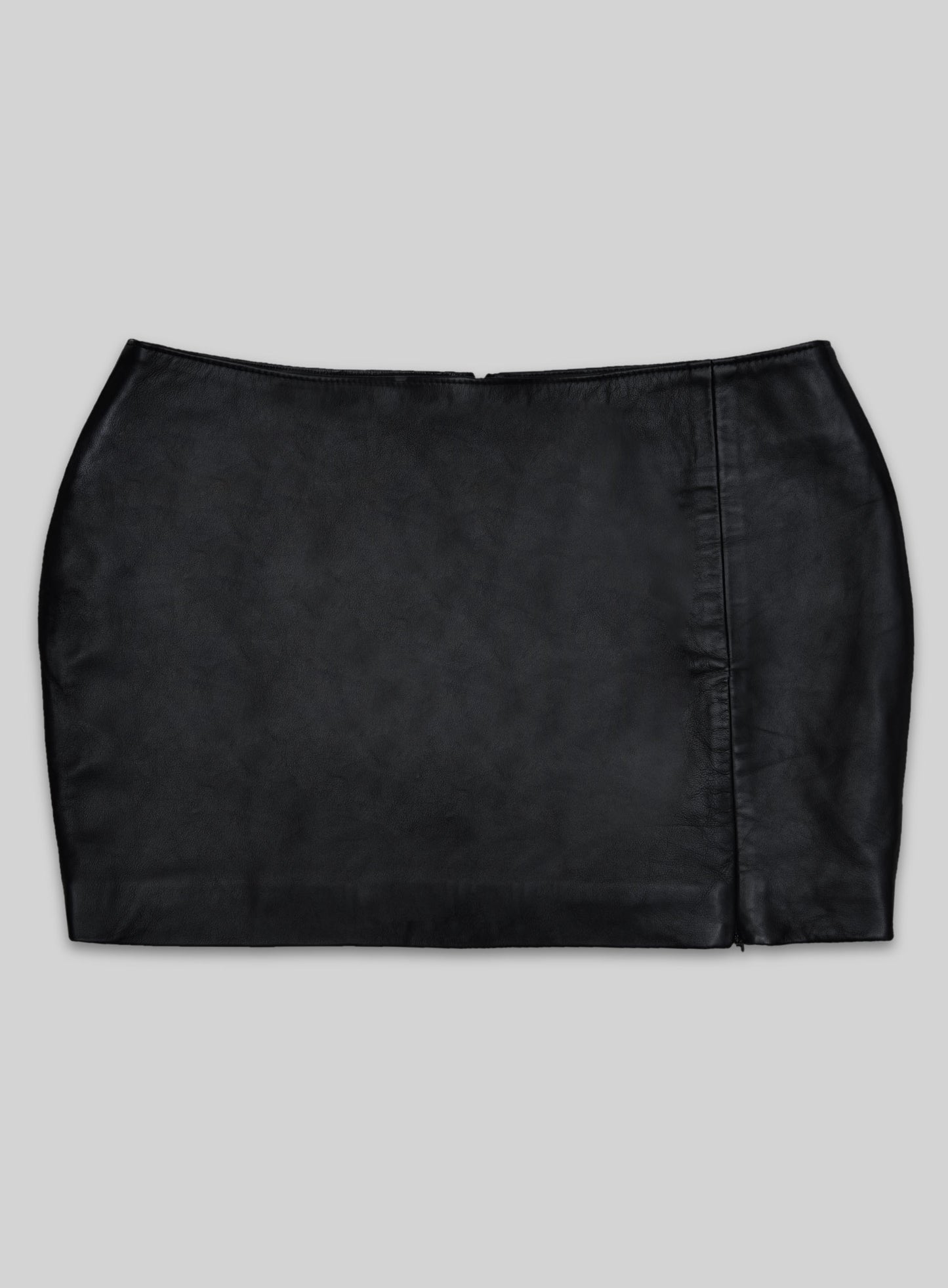 Adjustable Slit Leather Skirt -XL