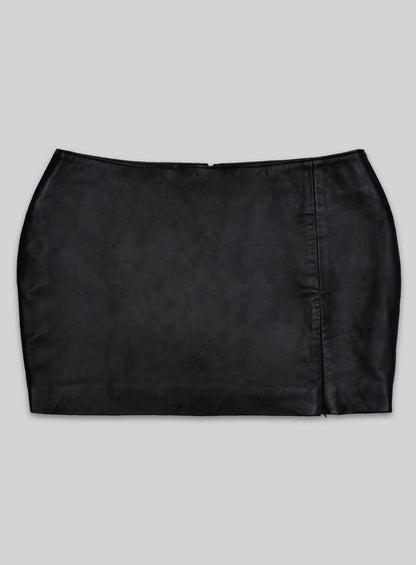 Adjustable Slit Leather Skirt -XL