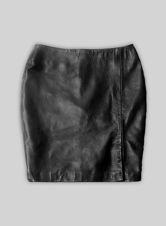 Adjustable Slit Leather Skirt