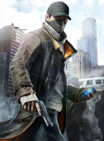 Aiden Pearce Watch Dog Leather Trench Coat - LeatherCult