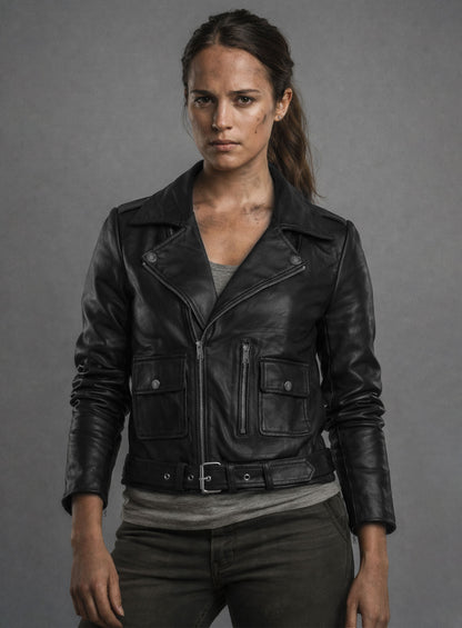 Alicia Vikander Tomb Raider Leather Jacket