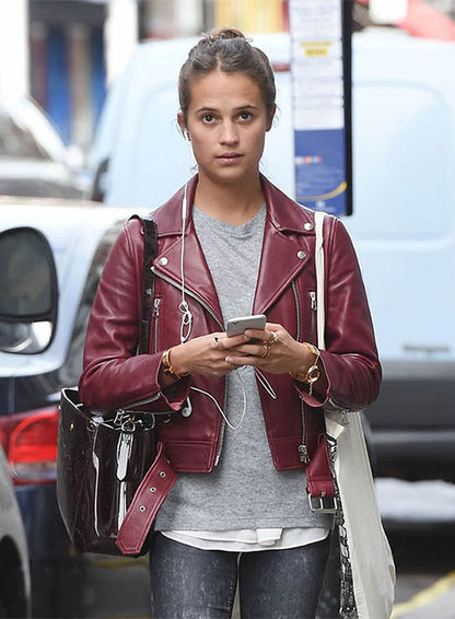 Alicia Vikander Leather Jacket - LeatherCult