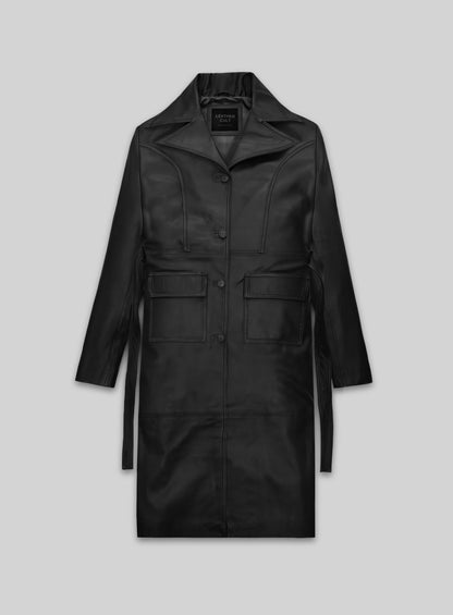 Alpine Leather Long Coat
