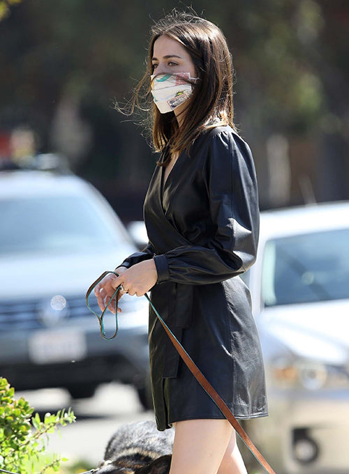 Womens Ana de Armas Leather Dress by LeatherCult Womens Ana de Armas Leather Dress by LeatherCult
