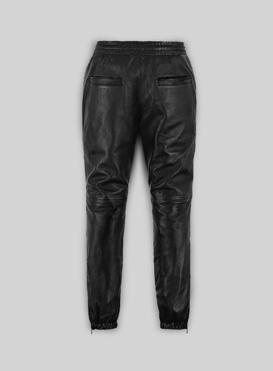 Angelina Jolie Leather Joggers