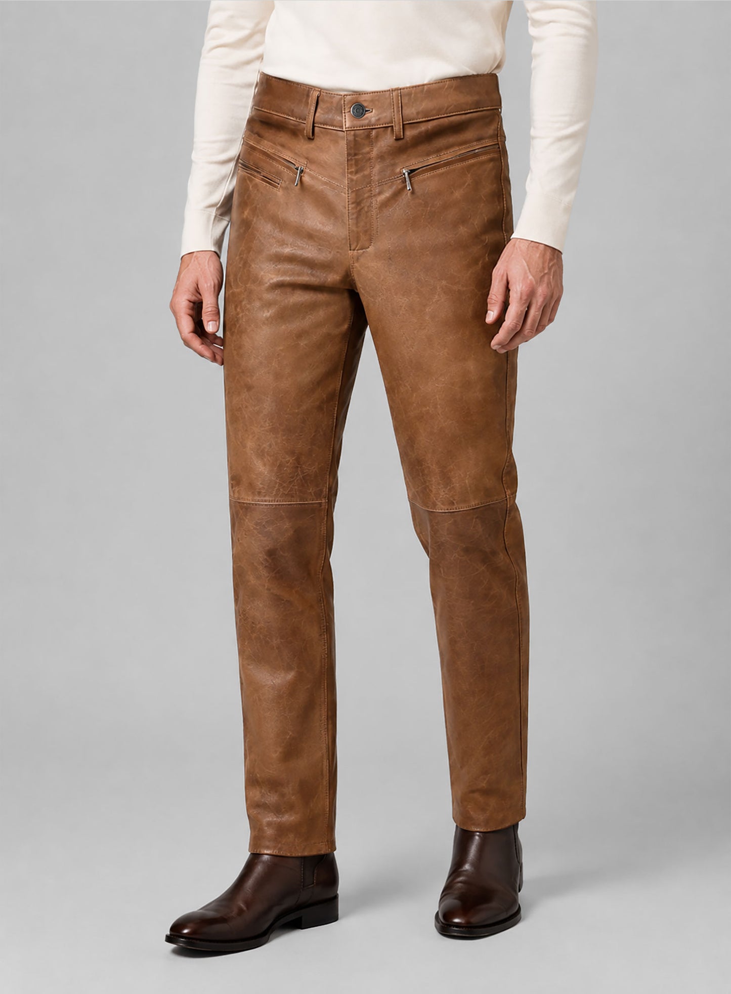 Angular Leather Pants