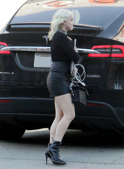 Ariel Winter Leather Skirt - LeatherCult