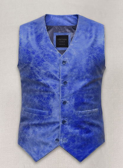 Artistic Blue Leather Suit - LeatherCult