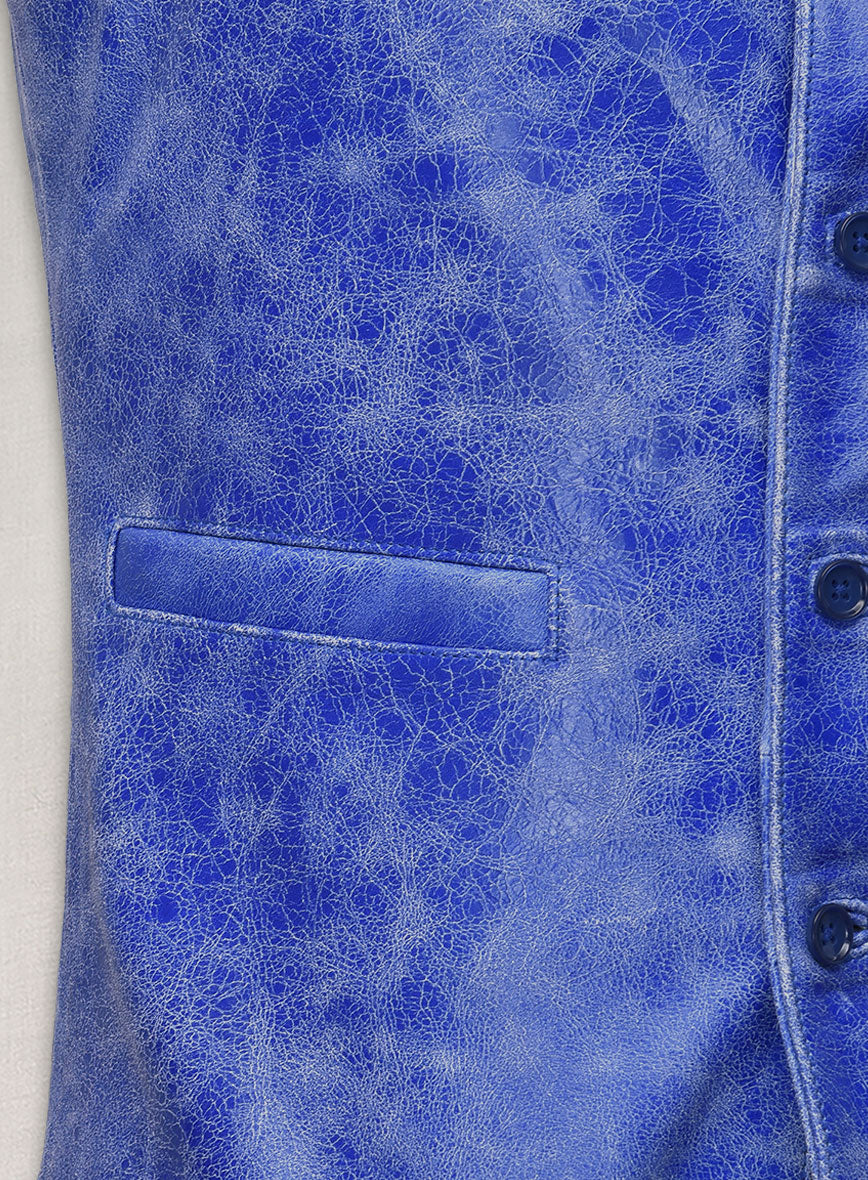 Artistic Blue Leather Suit - LeatherCult