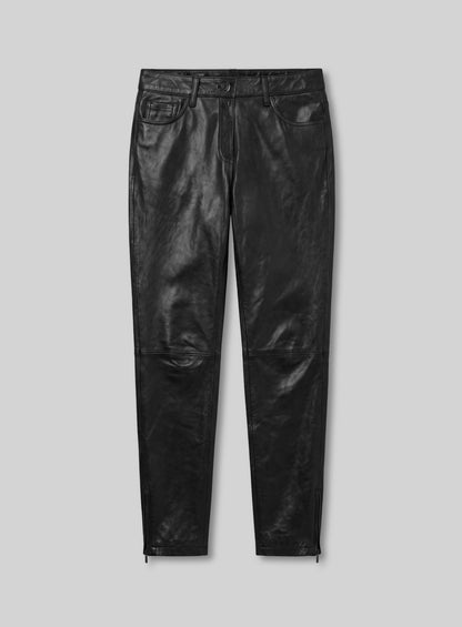 Aurelia Black Leather Jeans