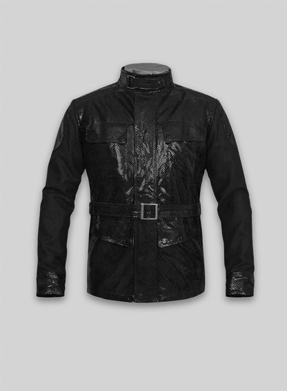 Snake Emboss Black Avengers Age of Ultron Leather Jacket