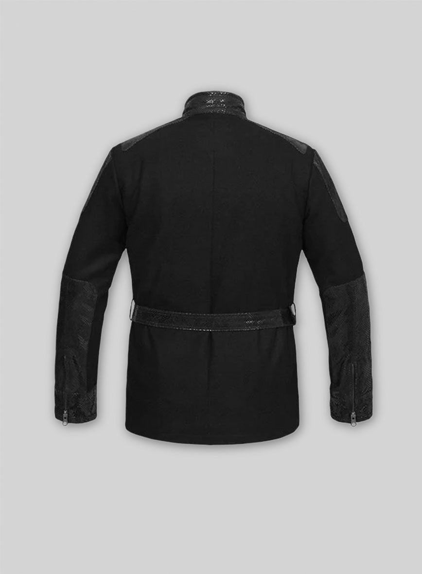 Snake Emboss Black Avengers Age of Ultron Leather Jacket