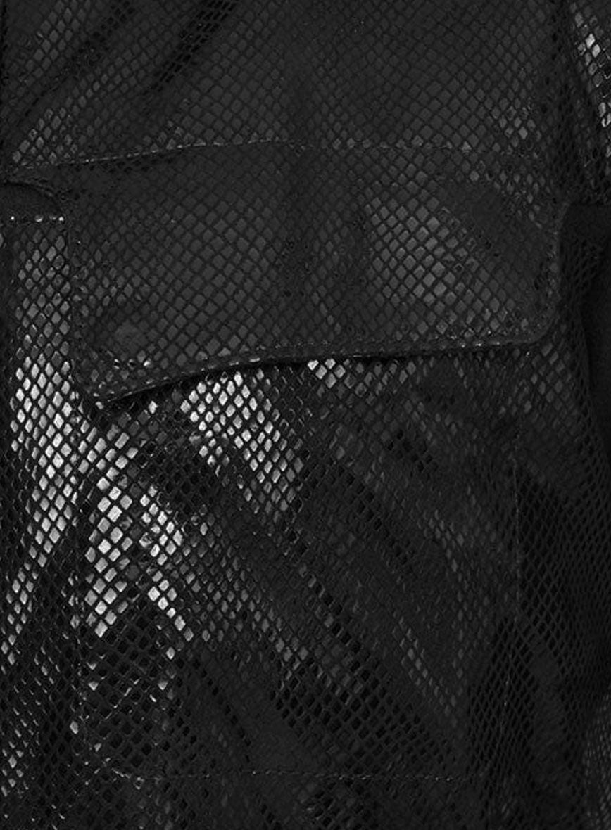 Snake Emboss Black Avengers Age of Ultron Leather Jacket