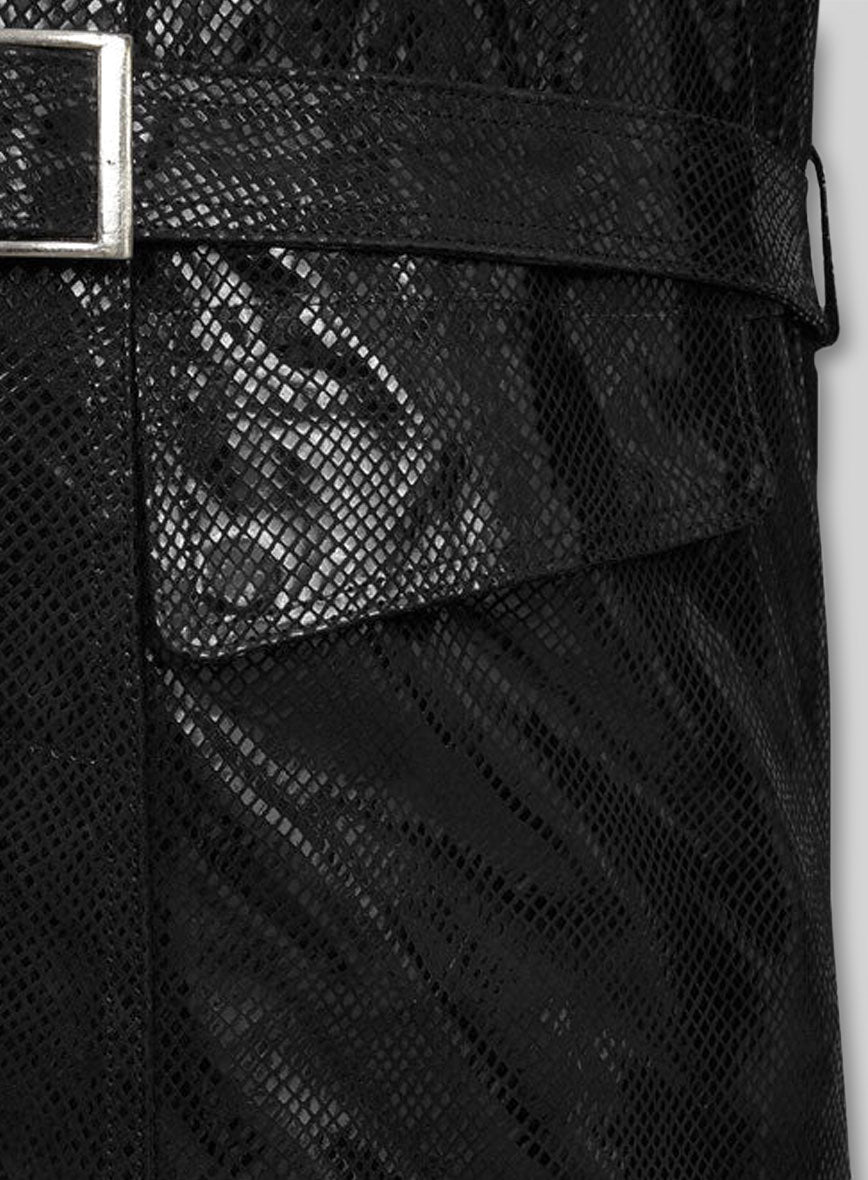 Snake Emboss Black Avengers Age of Ultron Leather Jacket