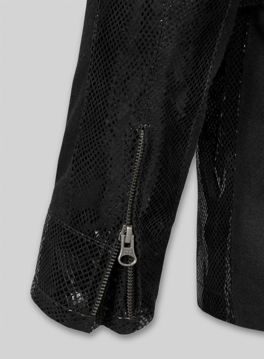 Snake Emboss Black Avengers Age of Ultron Leather Jacket