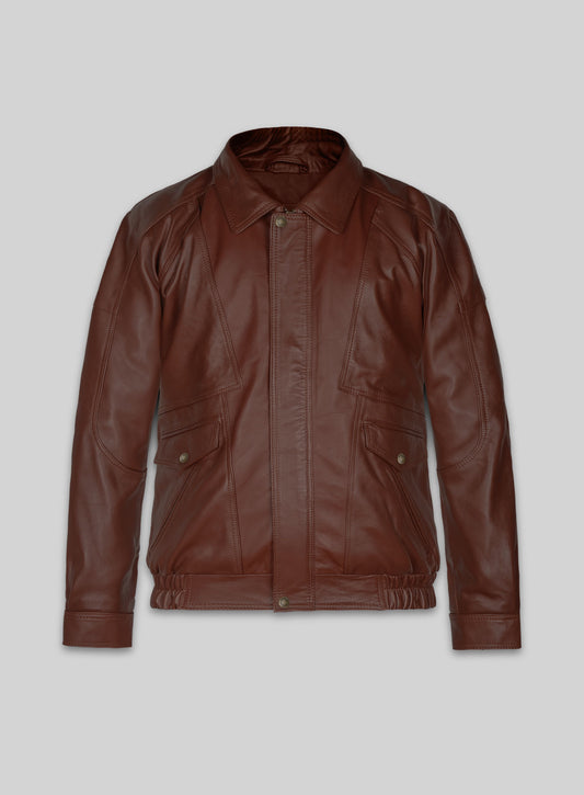 Aviator Bomber Leather Jacket