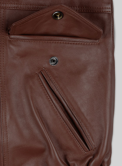 Aviator Bomber Leather Jacket