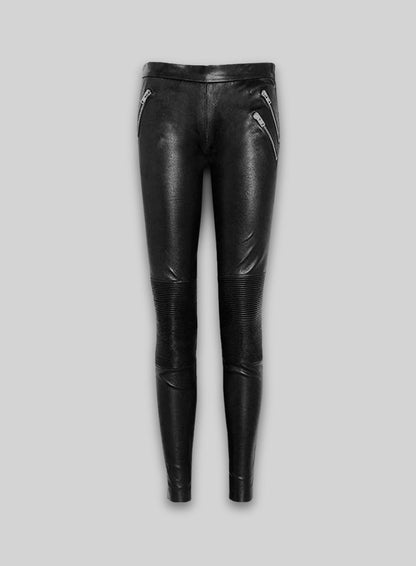 Azar Leather Biker Jeans