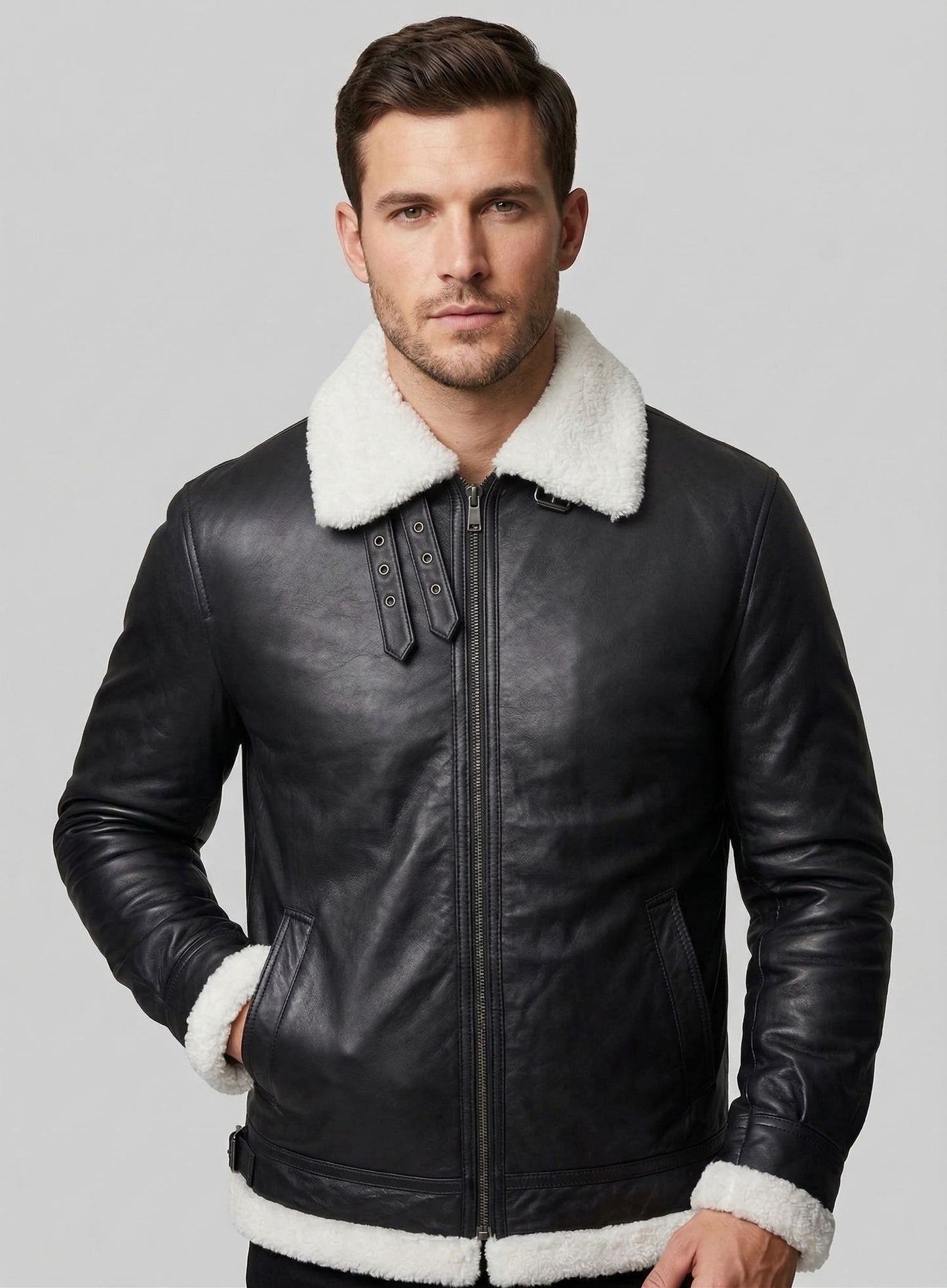 B3 Aviator Black Leather Jacket