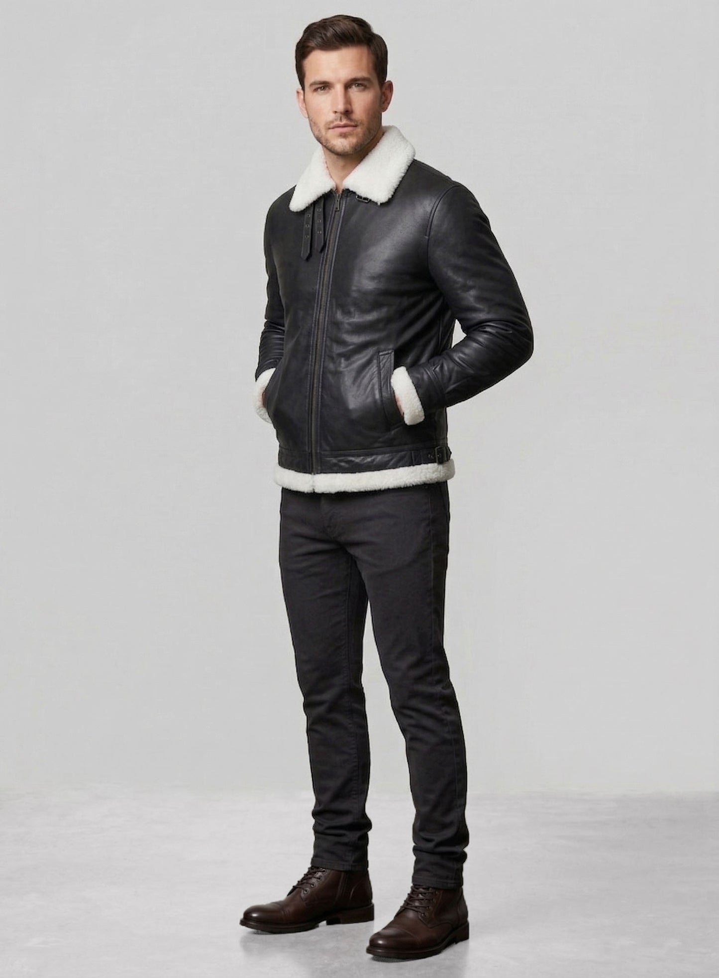 B3 Aviator Black Leather Jacket