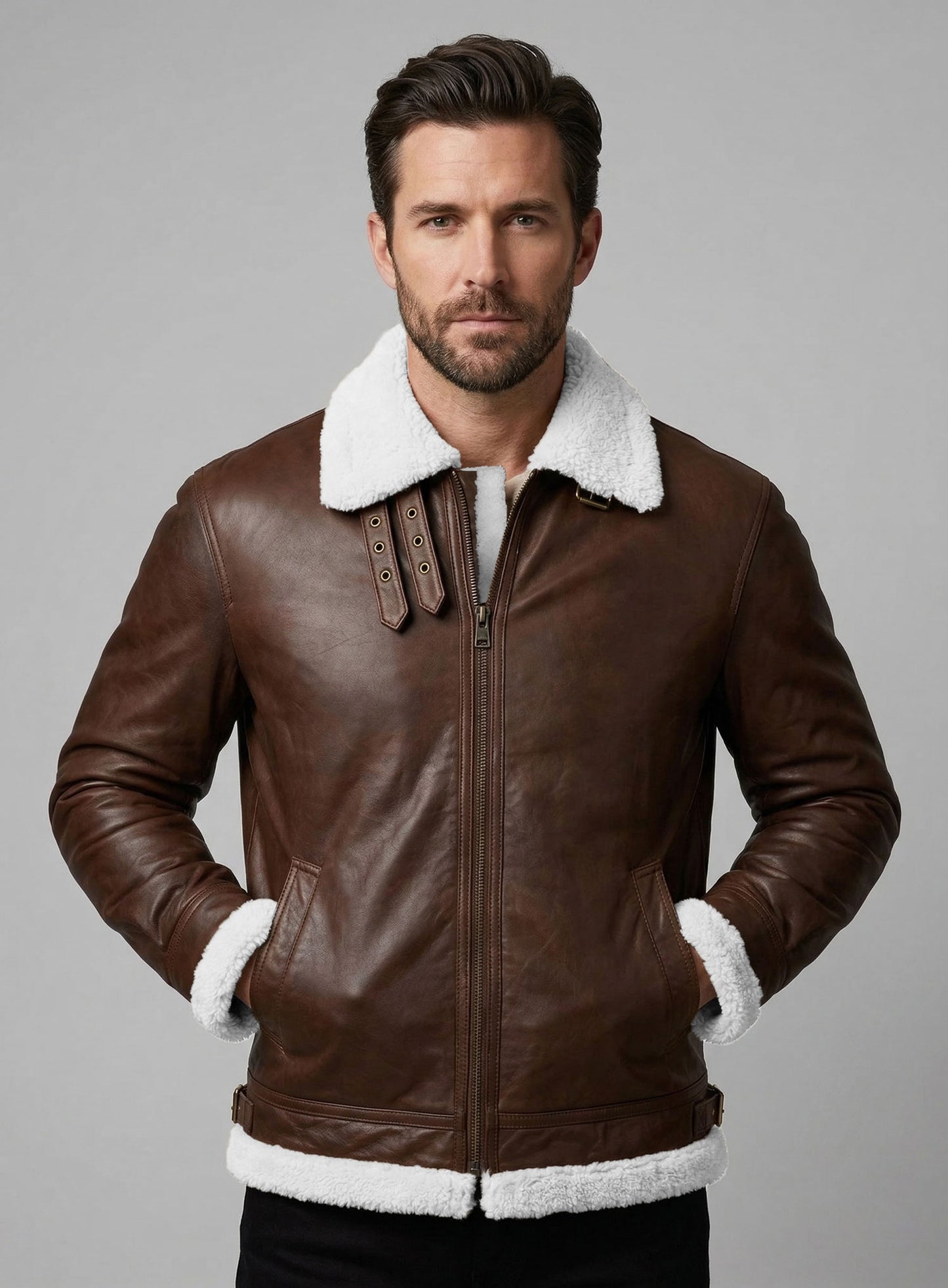 B3 Aviator Spanish Brown Leather Jacket