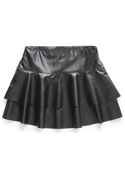 Baseball Flare Leather Skirt - # 482 - LeatherCult