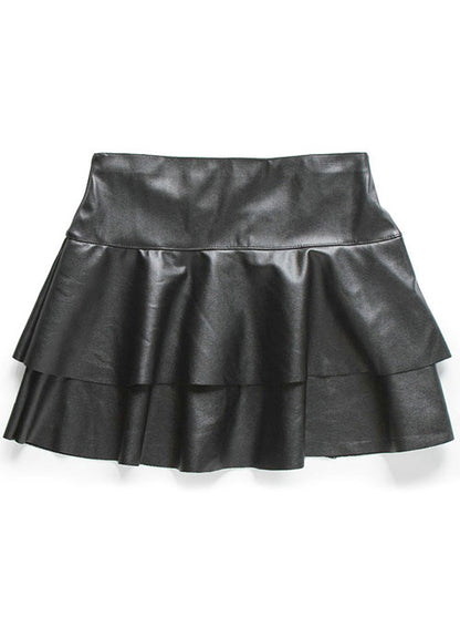 Baseball Flare Leather Skirt - # 482 - LeatherCult