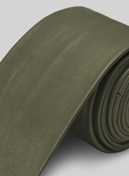 Basicallo Green Leather Tie