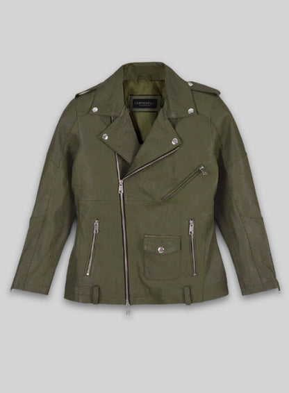 Basicallo Green Rihanna Leather Jacket #1