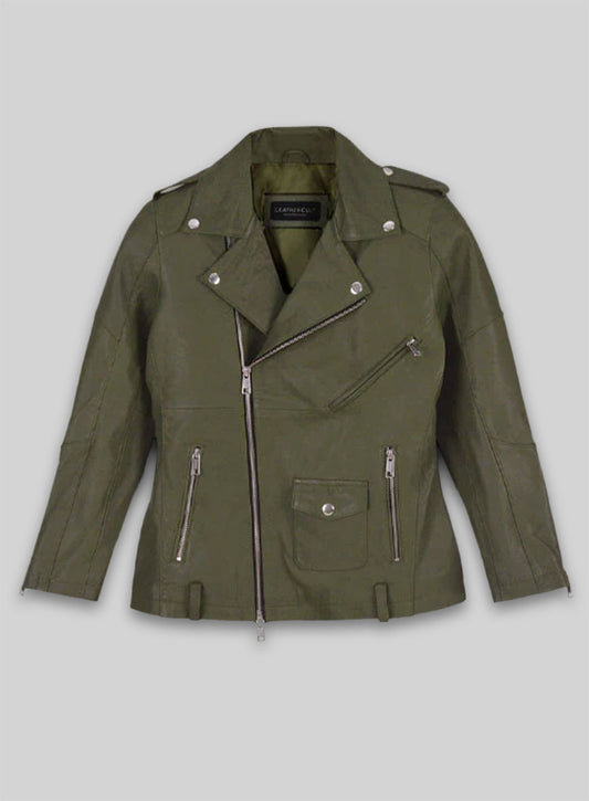 Basicallo Green Rihanna Leather Jacket #1