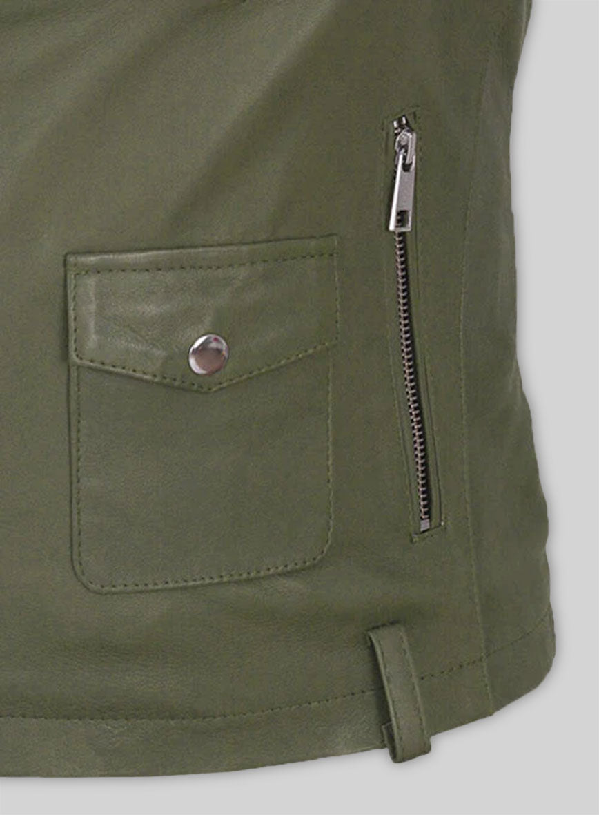 Basicallo Green Rihanna Leather Jacket #1