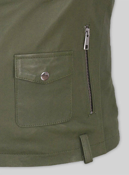 Basicallo Green Rihanna Leather Jacket #1