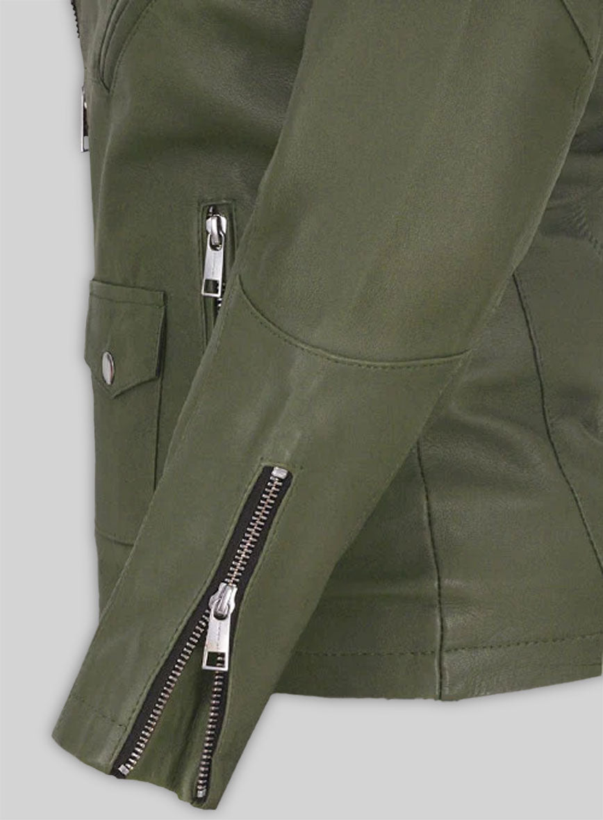 Basicallo Green Rihanna Leather Jacket #1