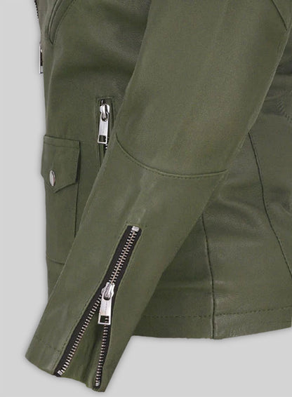 Basicallo Green Rihanna Leather Jacket #1