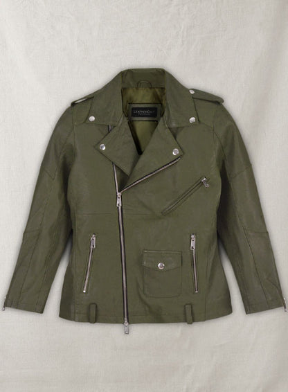 Basicallo Green Rihanna Leather Jacket #1 - LeatherCult
